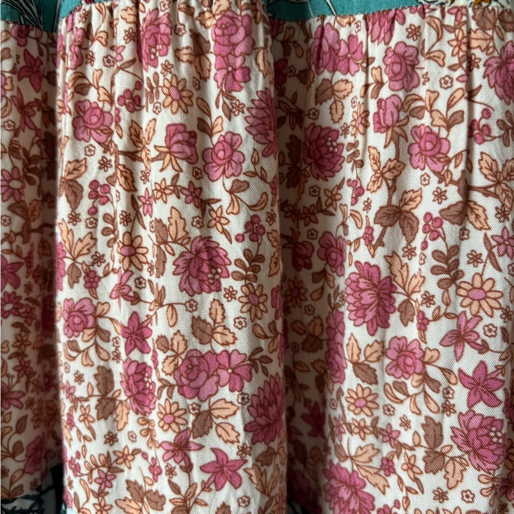Grace & Lace Tiered Floral Dress - Beige, Teal, Pink - Picture 6 of 7